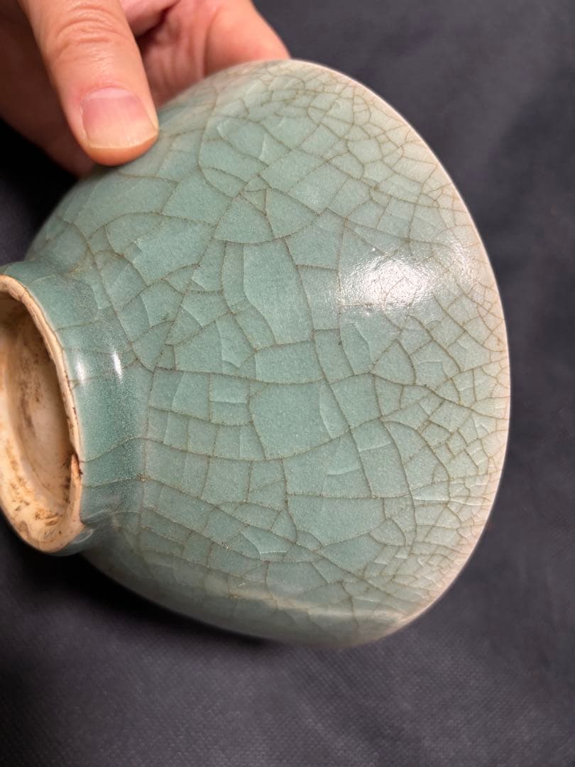 中国古美術品　龍泉窑 青磁茶碗 明の時代