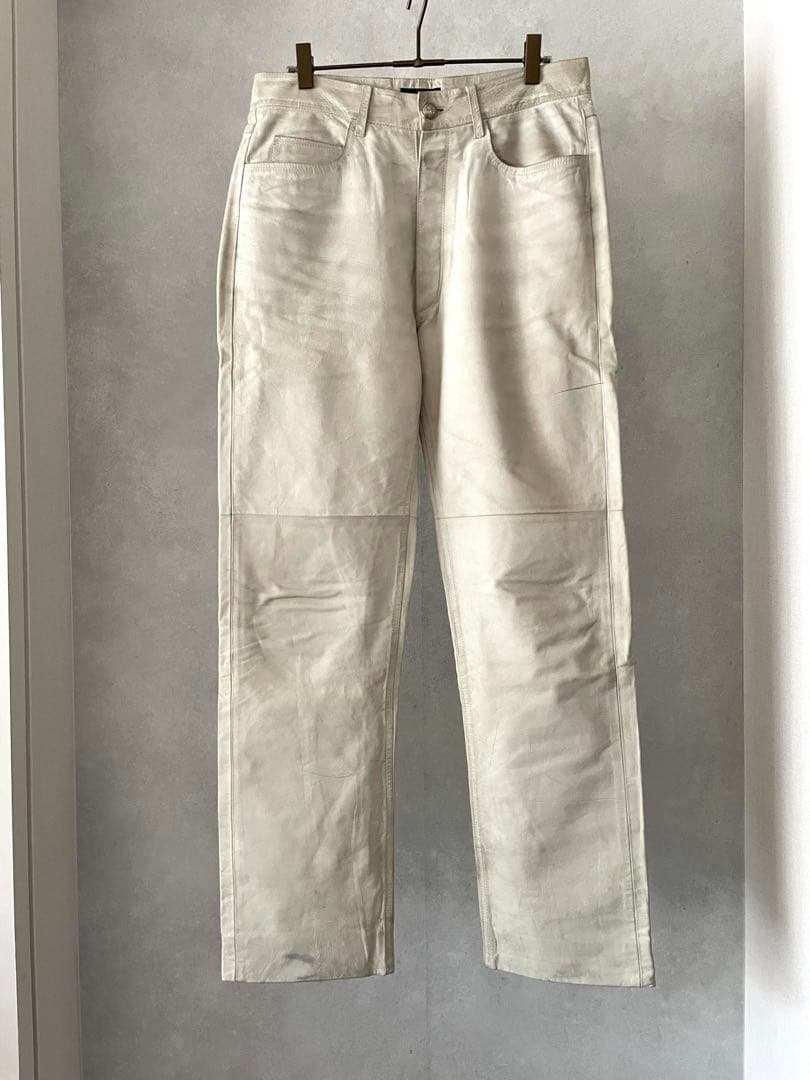 旬のレザー A.P.C. LEATHER PANTS ホワイト フランス製 32