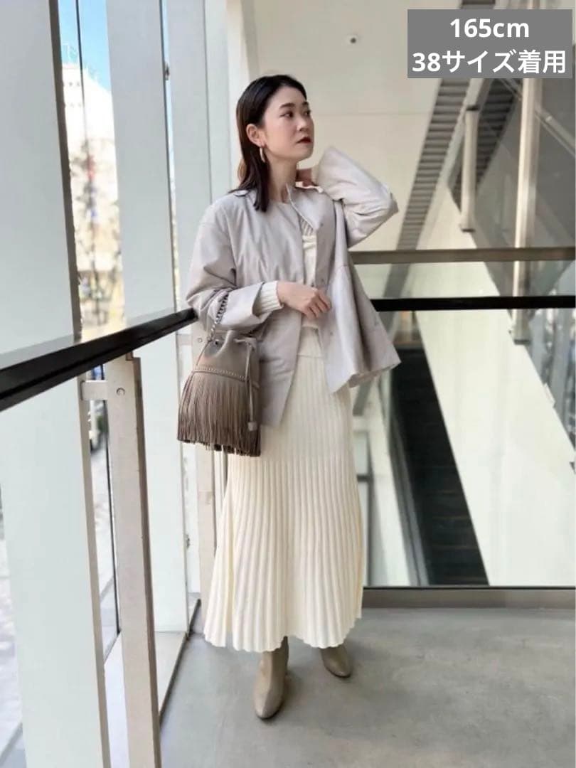 【新品】リブフレアスカート ホワイト UNITED ARROWS ¥18,700