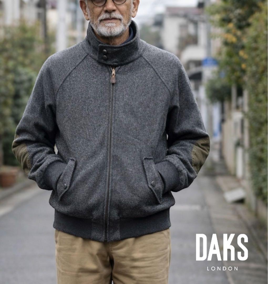 DAKS/90s ハリントンJKT リバーシブル エルボーパッチ ウール×綿 M