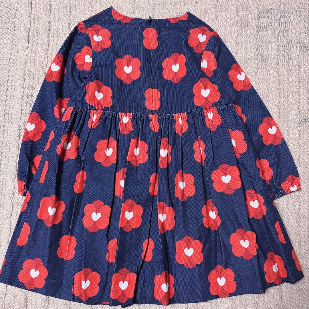 新品　Jacadi ハートフラワー コーデュロイワンピース　 36M