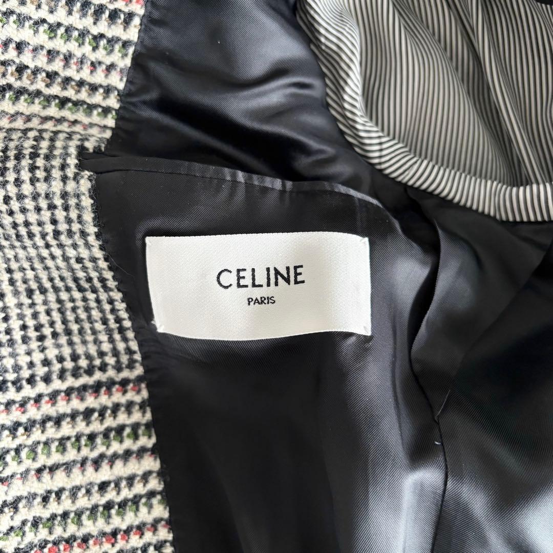極美品 CELINE TOMBOY ツイードテーラードジャケット 34 ロング