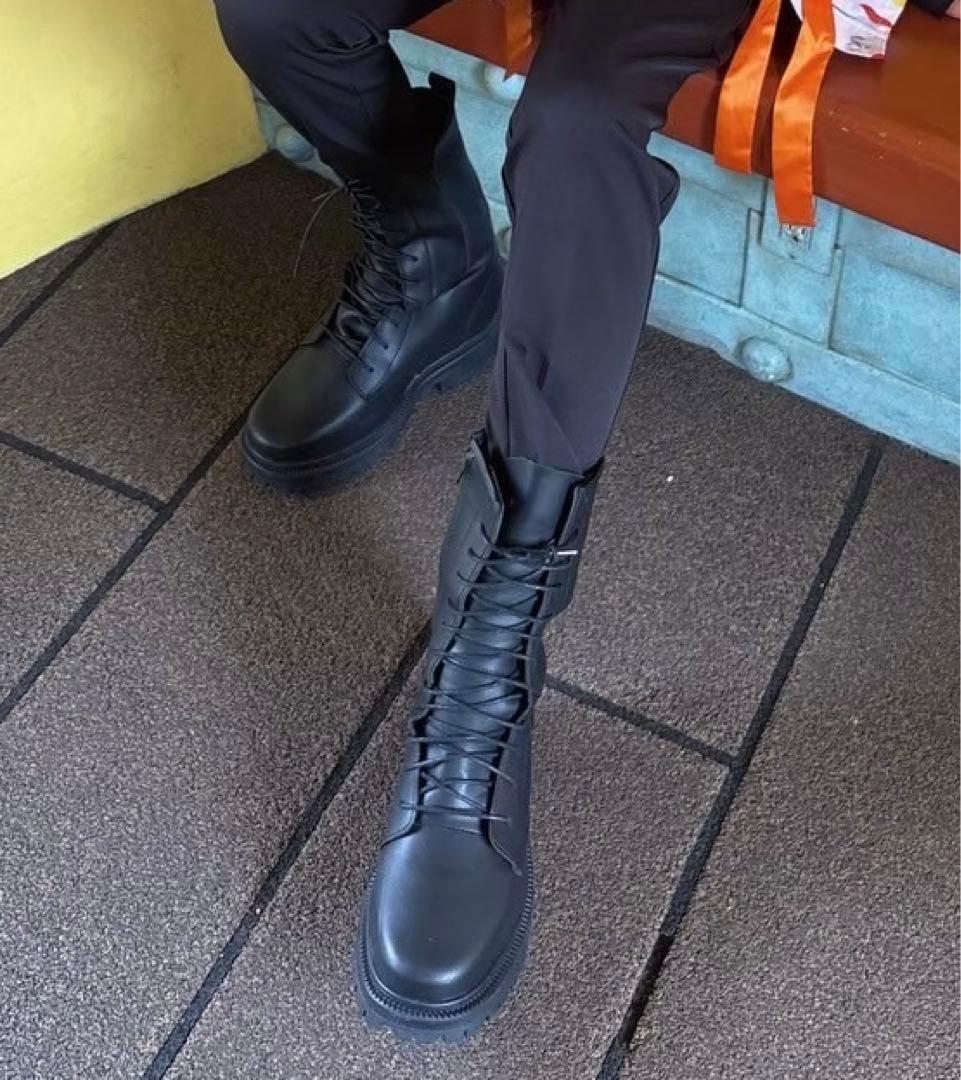 シークレットブーツ 黒 ＋18cm 厚底ブーツ コスプレ用