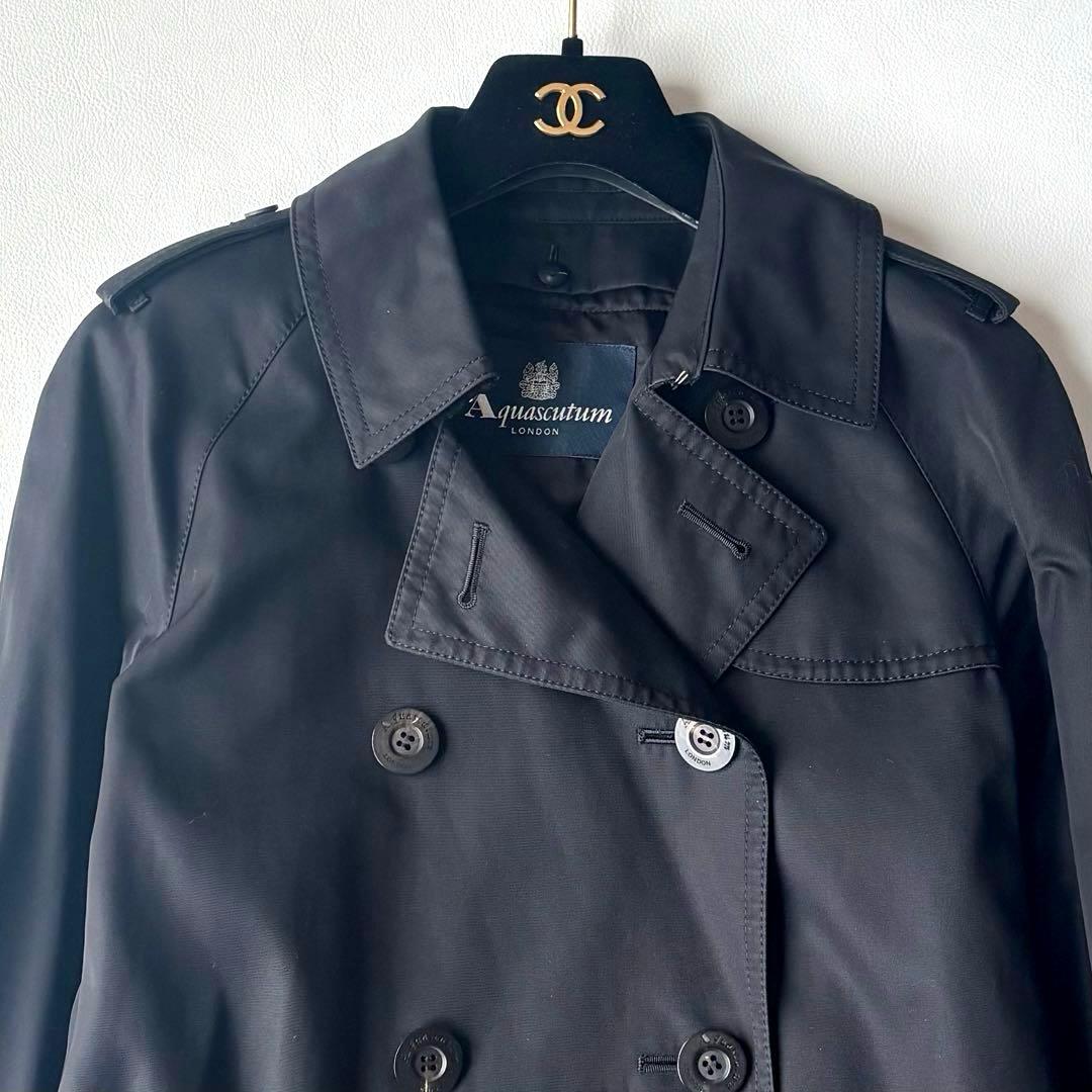 Aquascutum トレンチコート　ライナー　ベルト　ダブル　ブラック　7F