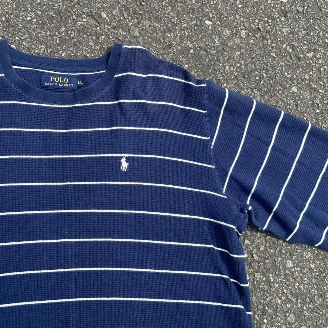 POLO RALPH LAUREN ボーダーサーマルロンT ワッフル 短丈