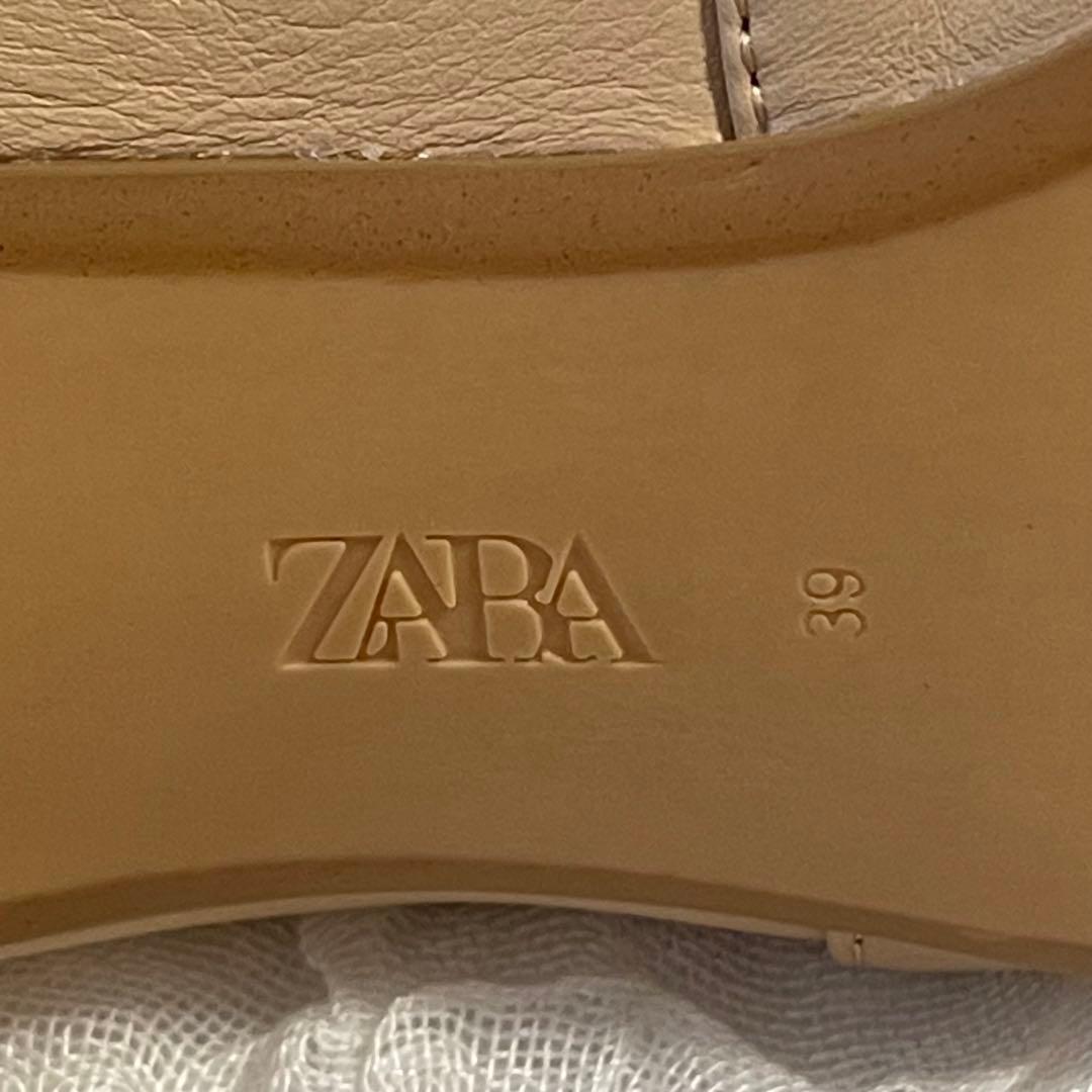 ZARA ザラ 本革 リアルレザー スティレットヒール ブーツ 39 ベージュ