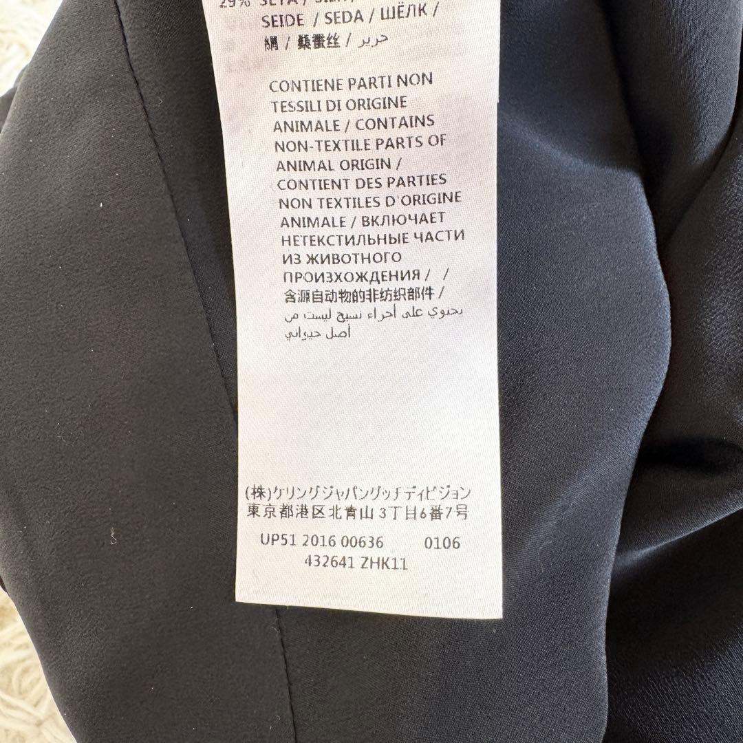 新品未使用　グッチ　ワンピース　ラムレザー襟　ホースビット　2way　プリーツ