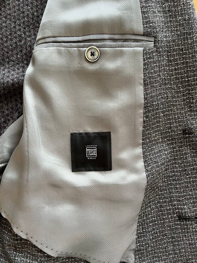 専用様！HUGO BOSS／テーラードジャケット　グレー格子柄　50