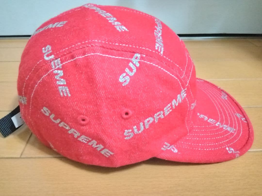 新品 Supreme Denim Logo Camp Cap キャップ 赤
