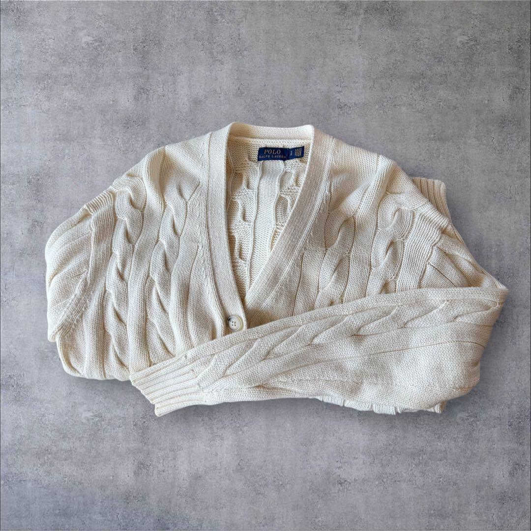 POLO RALPH LAUREN ラルフローレン ケーブルニットカーディガンS