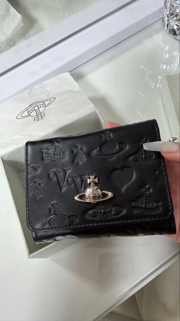 Vivienne Westwood 三つ折り財布 ブラックシルバー