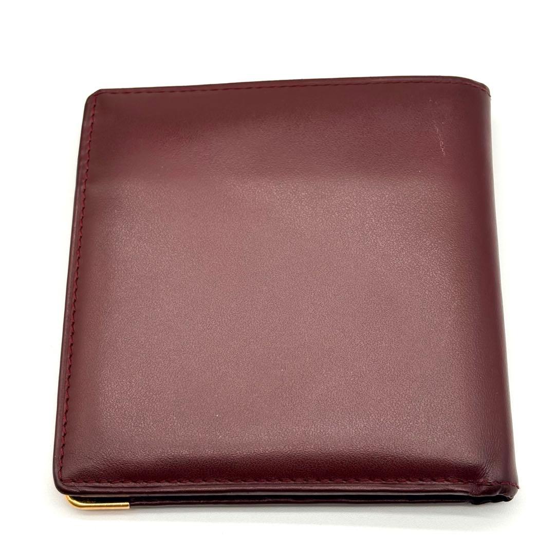 【美品】Cartier マストライン　レザー　二つ折り財布