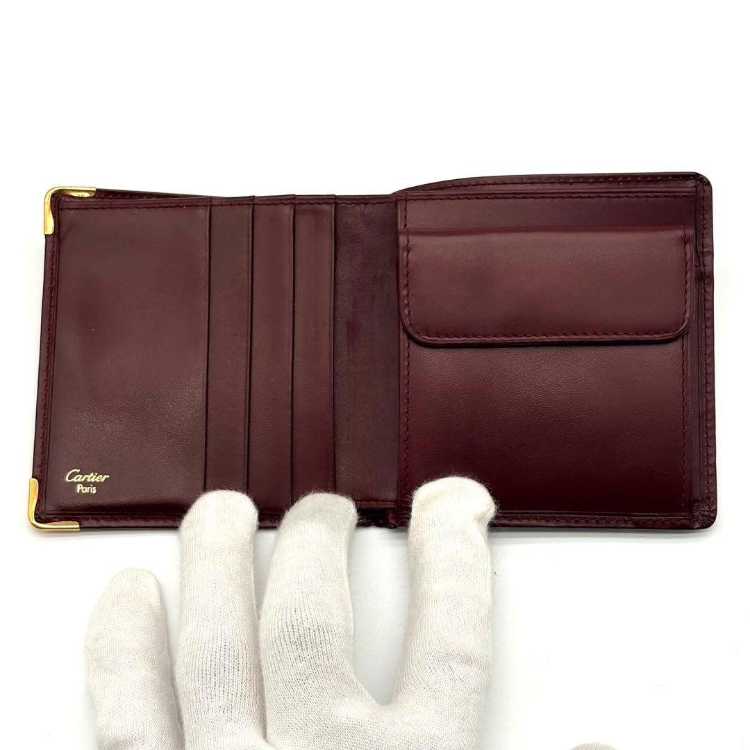 【美品】Cartier マストライン　レザー　二つ折り財布