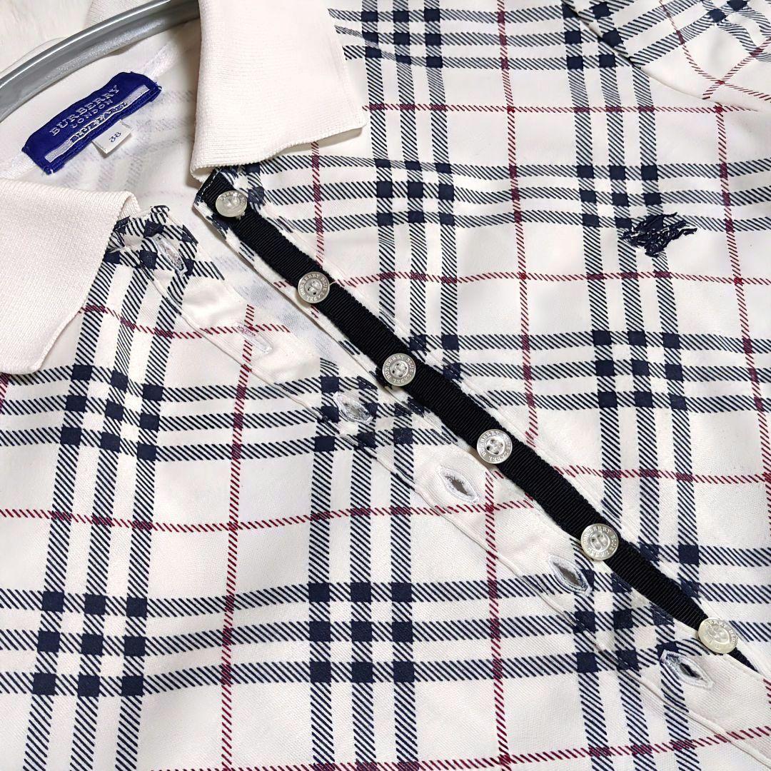 最終★BURBERRY ノバチェック 半袖ポロシャツ ロゴ刺繍 日本製