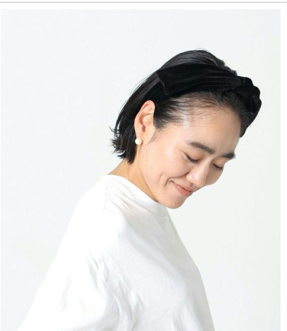 ブラックベルベットリボンヘアバンド