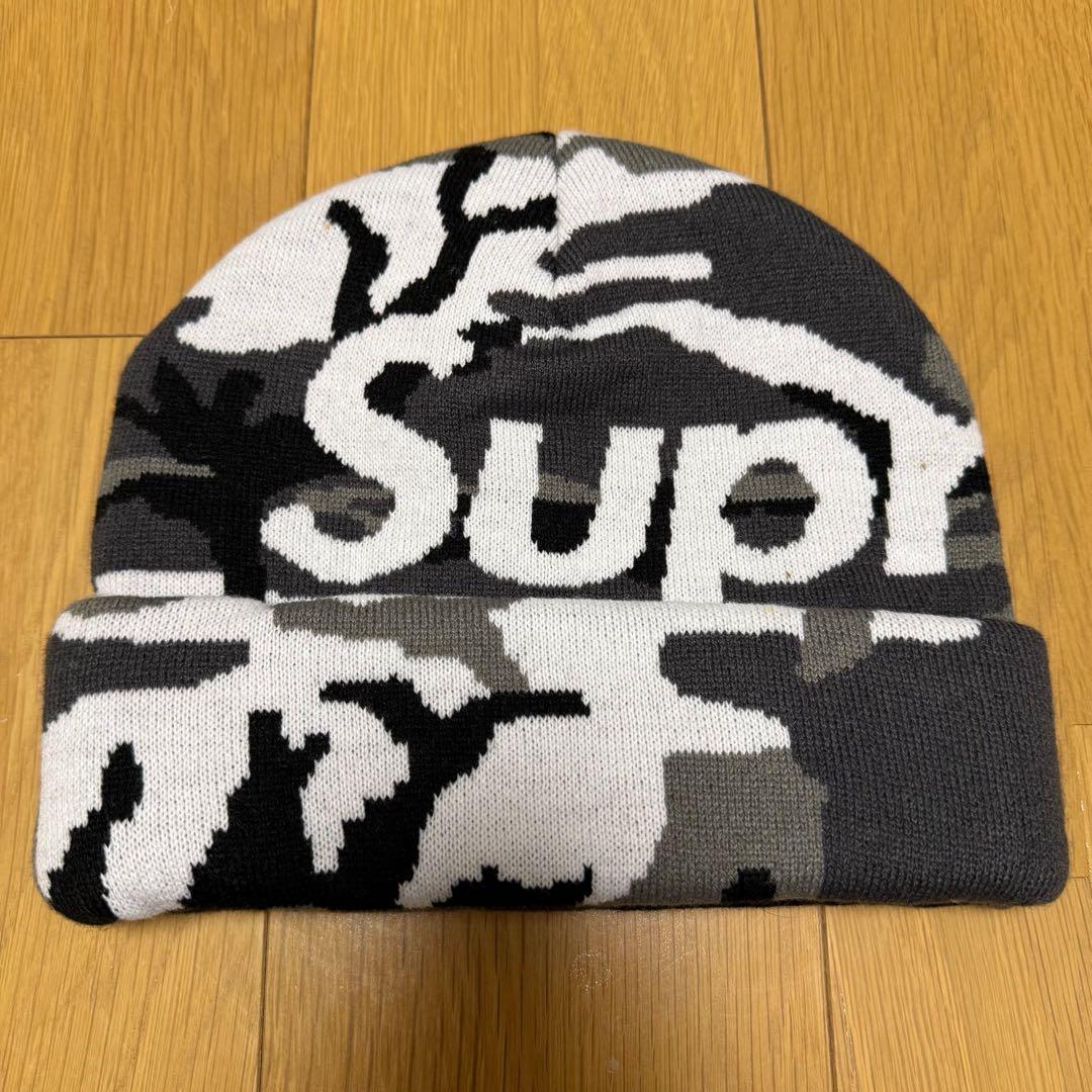 Supreme Camo Big Logo Beanie ビーニー　ニット帽