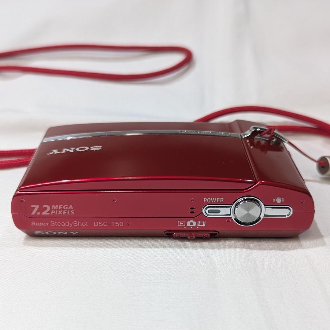 SONY Cyber‑shot DSC‑T50 レッド 通電確認済み
