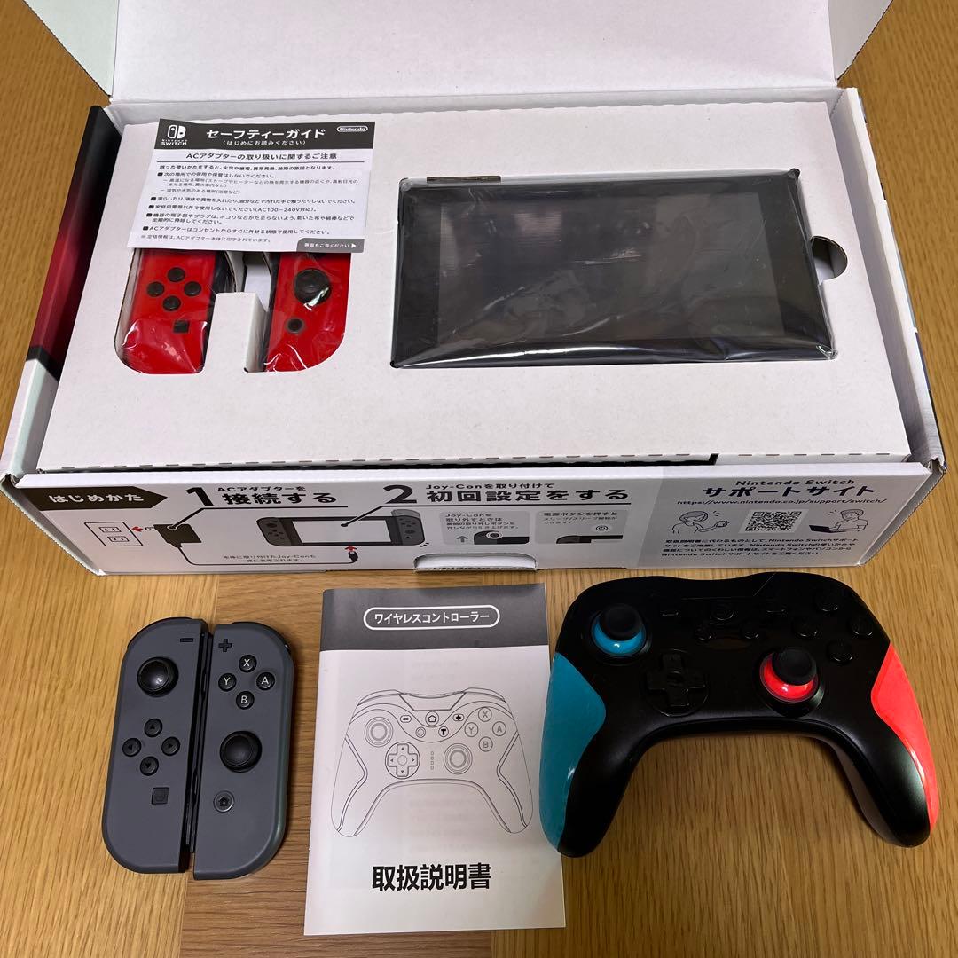 Nintendo Switch 赤/グレー 本体 + 付属品　Micro SD付