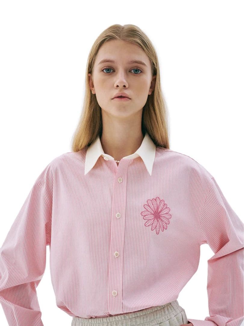 Mardi Mercredi OXFORD SHIRT STRIPE ピンク