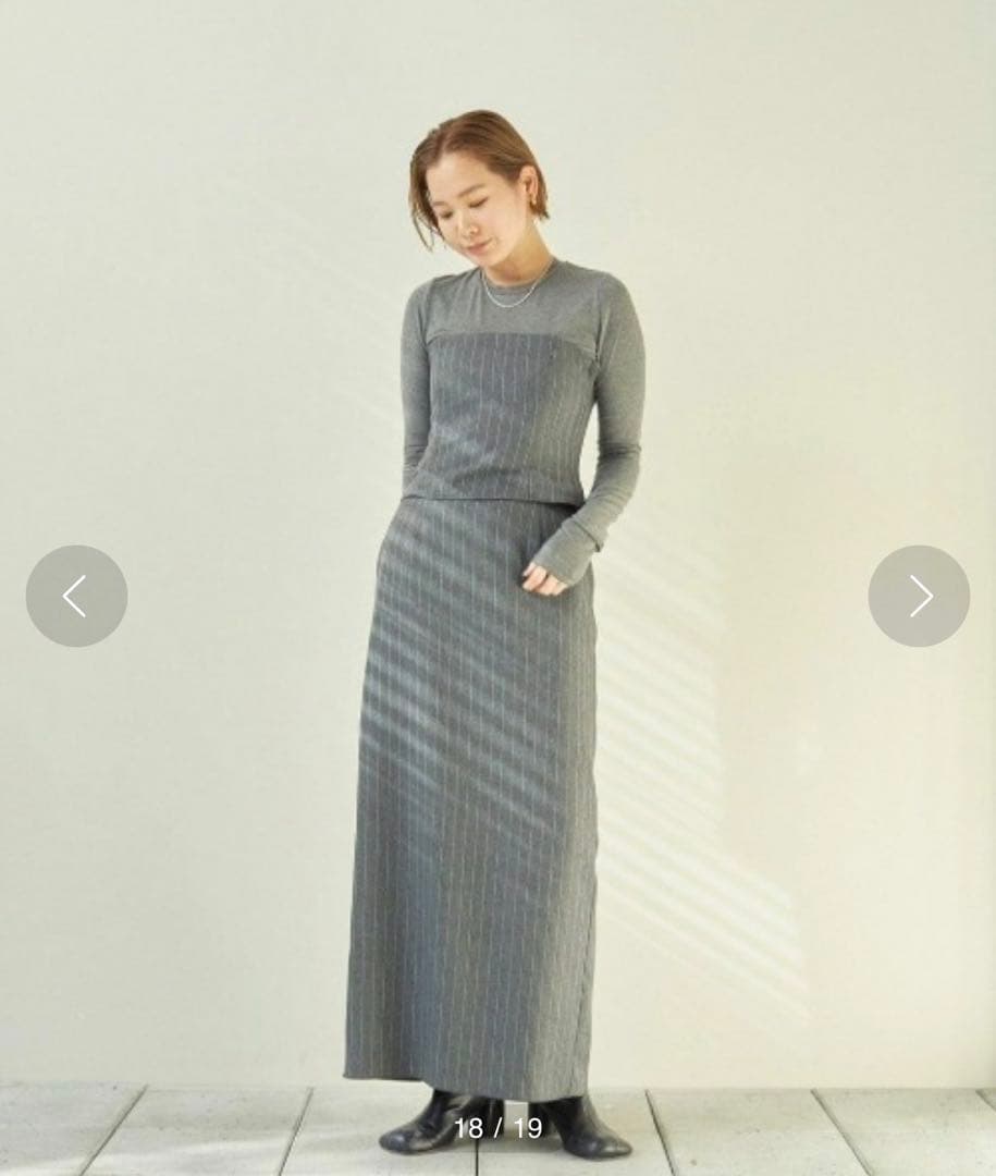 美品✨TODAYFUL ペンシルストライプスカート　38ロングスカート　グレー