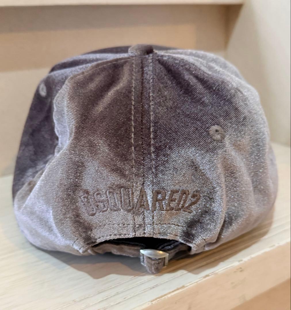 DSQUARED2 ディースクエアード スムースベルベット ベースボールキャップ