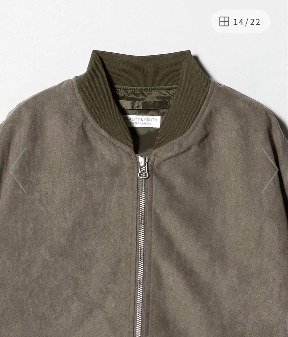 【WEB限定 WARDROBE SMART】スエードライク リブ ブルゾン完売品