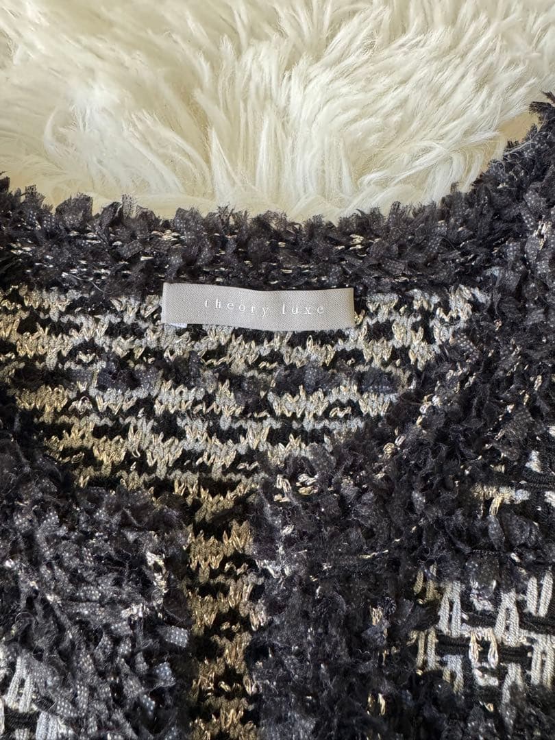 theory luxe ツイードニットカーディガン