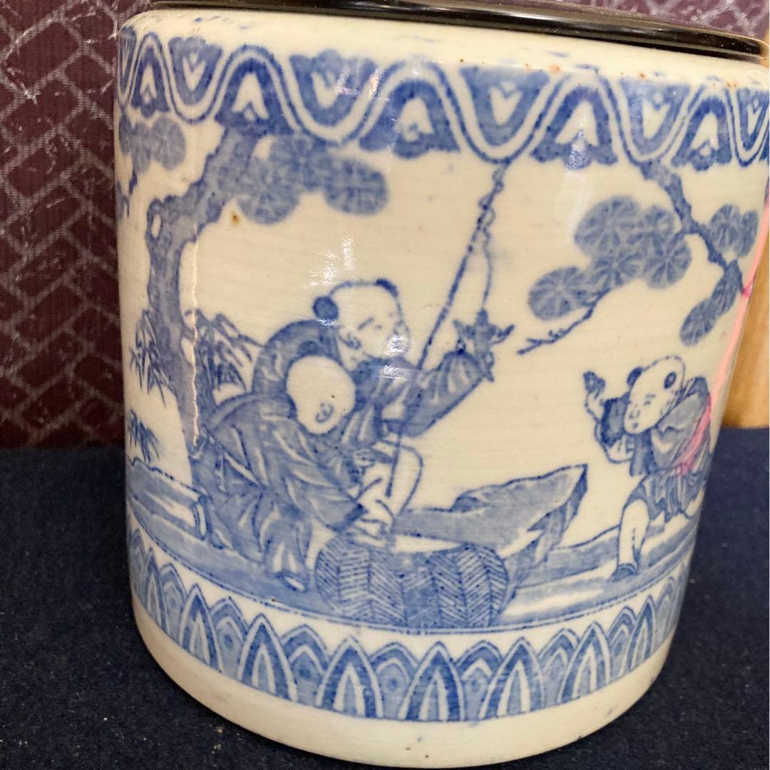 唐子紋水指　　茶道具