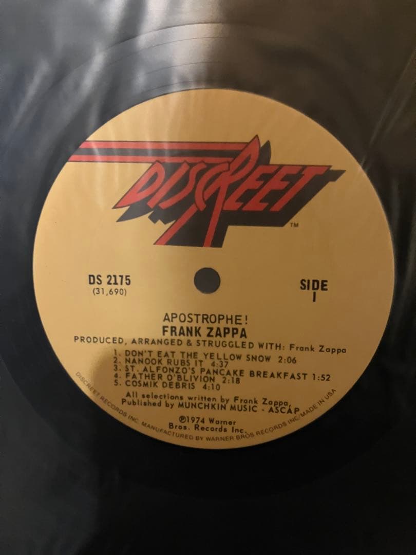 USオリジ　Frank Zappa Apostrophe (')