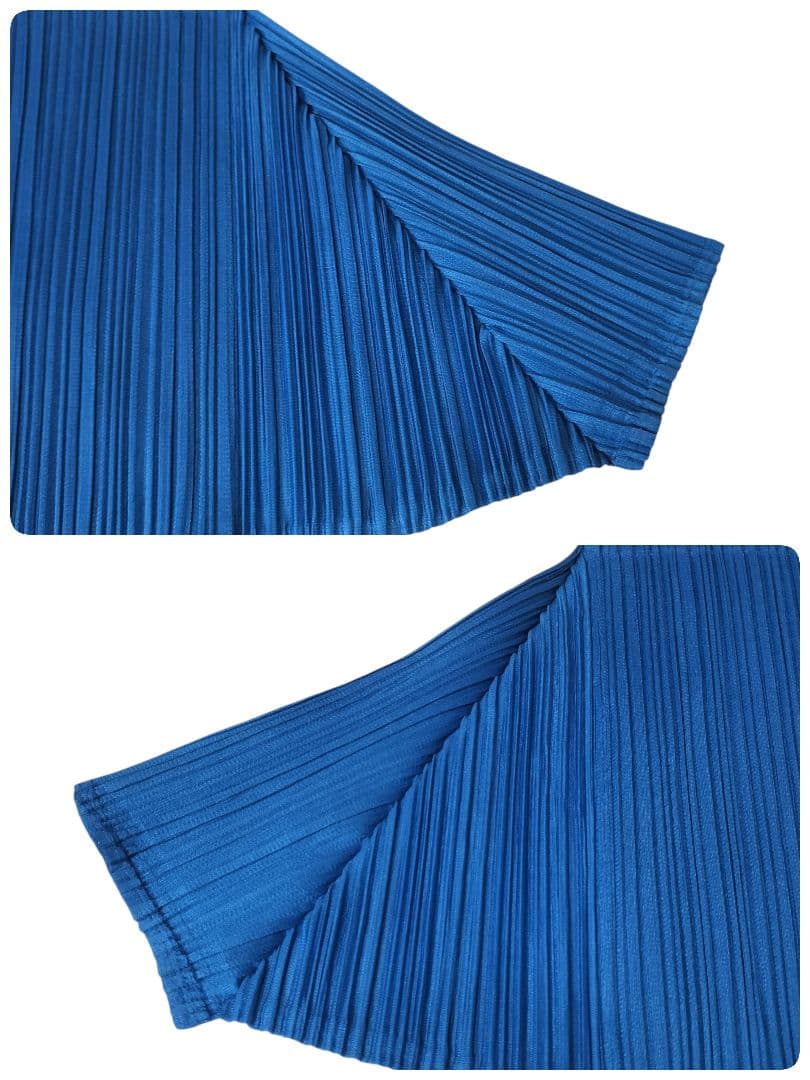 【美品】PLEATS PLEASE プリーツプリーズ 半袖 トップス 青 ブルー