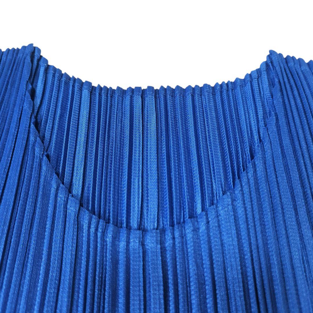 【美品】PLEATS PLEASE プリーツプリーズ 半袖 トップス 青 ブルー