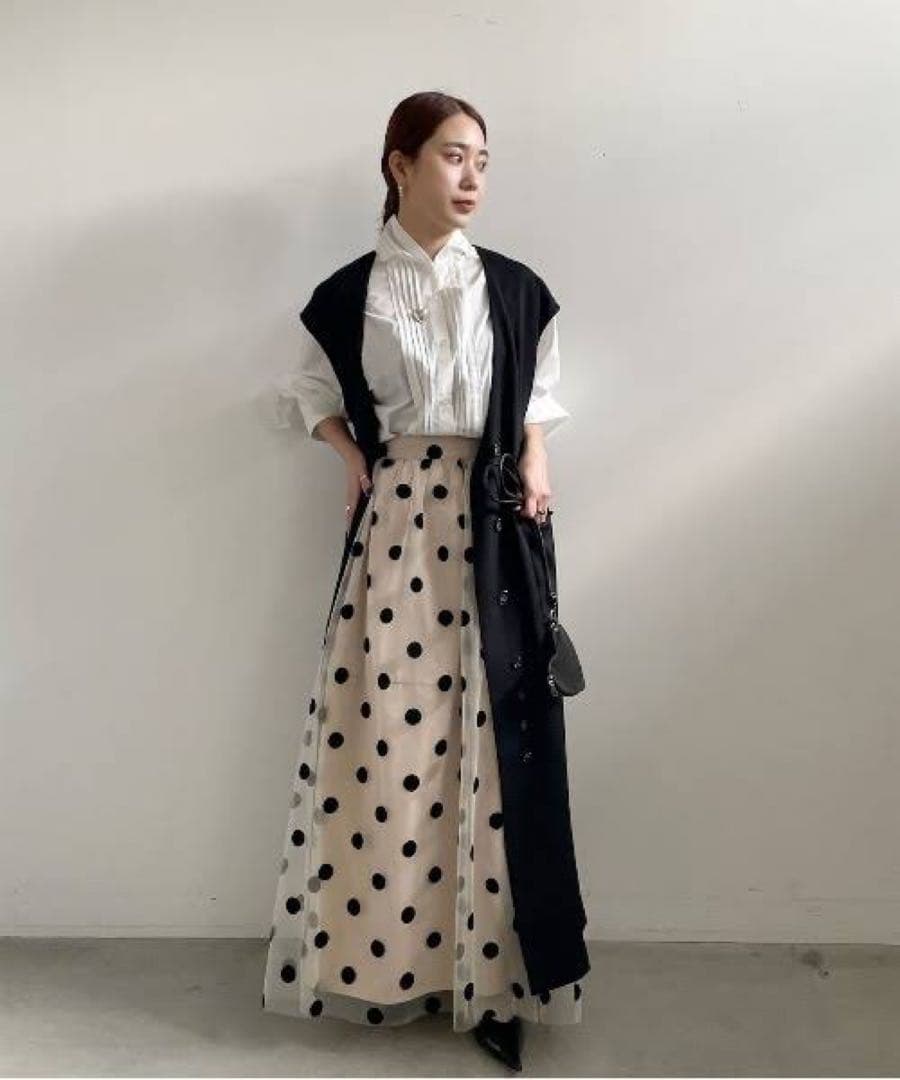 ameri アメリ OTONA MUSE DOT TULLE SKIRT