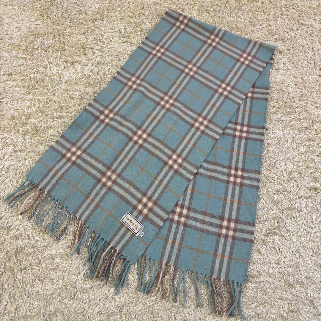 美品　希少カラー　バーバリーズ　チェック柄　高品質　カシミヤ100% マフラー