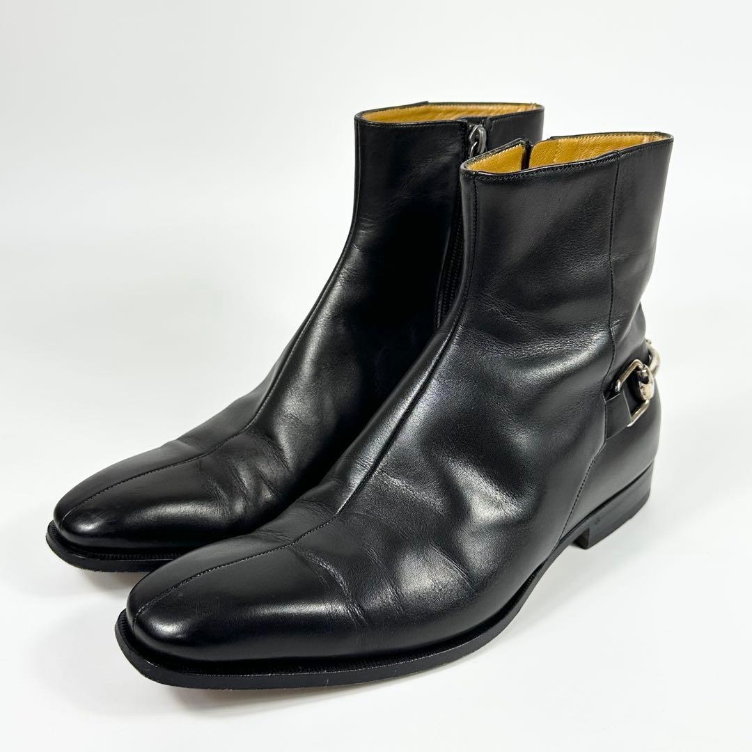 美品 GUCCI サイドジップブーツ 黒 39 ホースビット 箱あり24.5相当