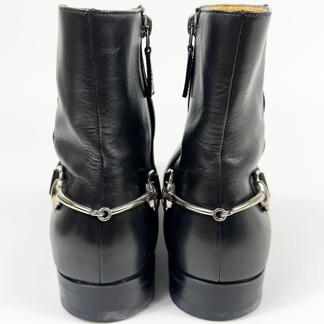 美品 GUCCI サイドジップブーツ 黒 39 ホースビット 箱あり24.5相当