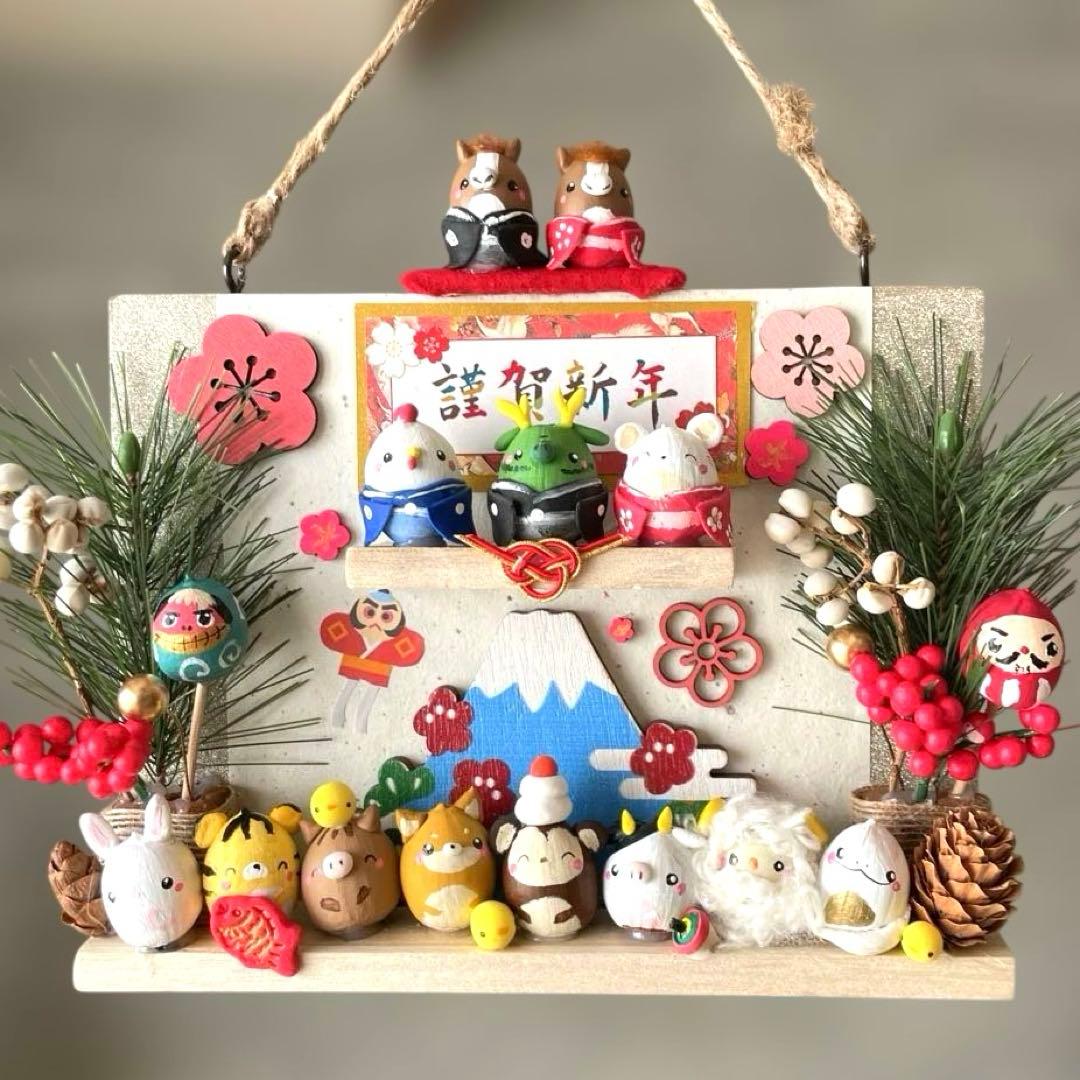 どんぐりアート　七福神のオブジェ