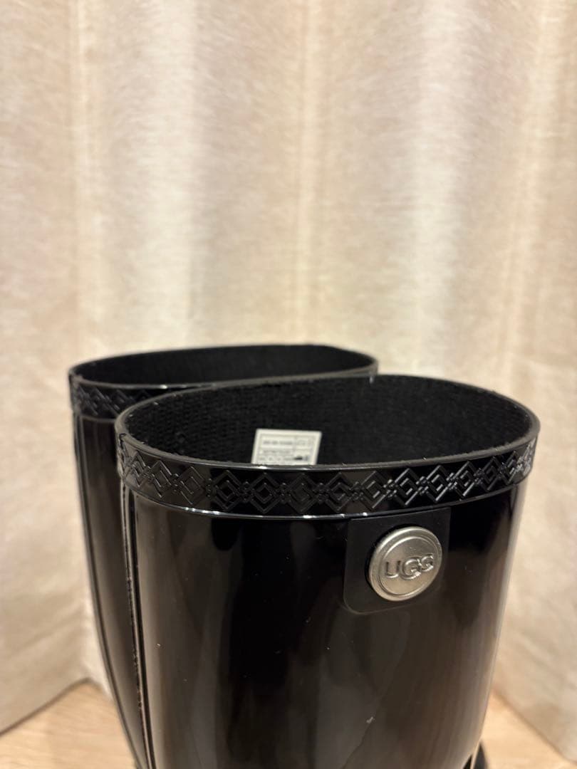 UGG アグ レインブーツ 黒 長靴 25cm