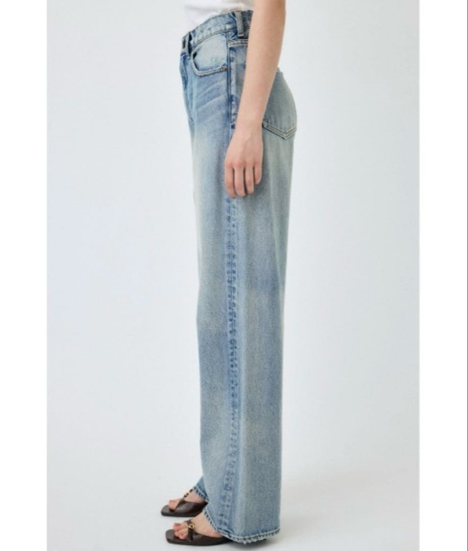 パンツ MOUSSY HW DAMAGE LOOSE STRAIGHT 24inch