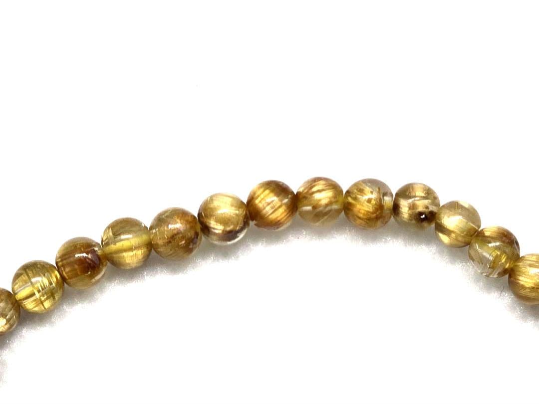 特価セール！天然タイチンルチルクォーツ ブレスレット 4.5-5mm 17cm