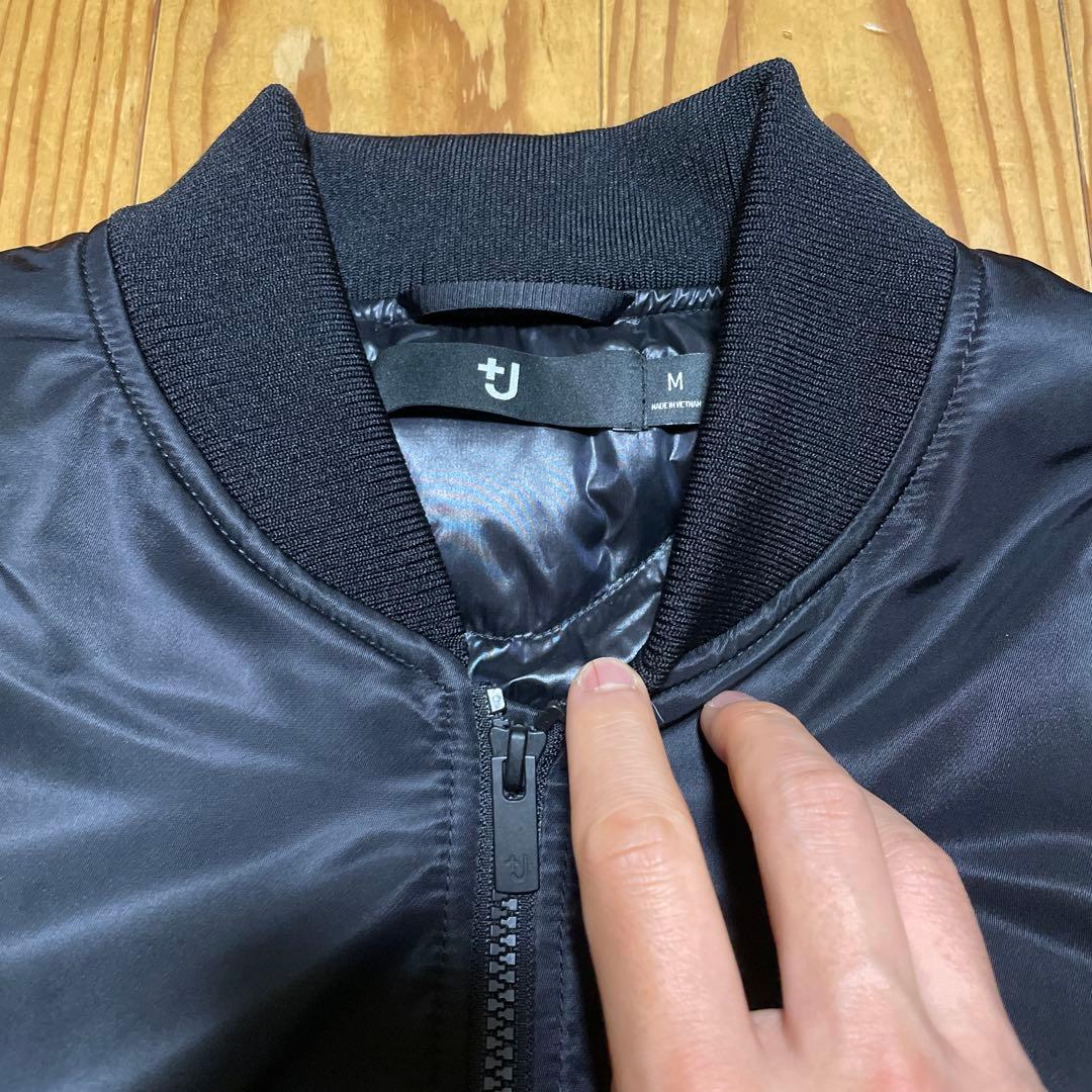美品 UNIQLO+J ハイブリッドダウンオーバーサイズ MA-1ブルゾン　M