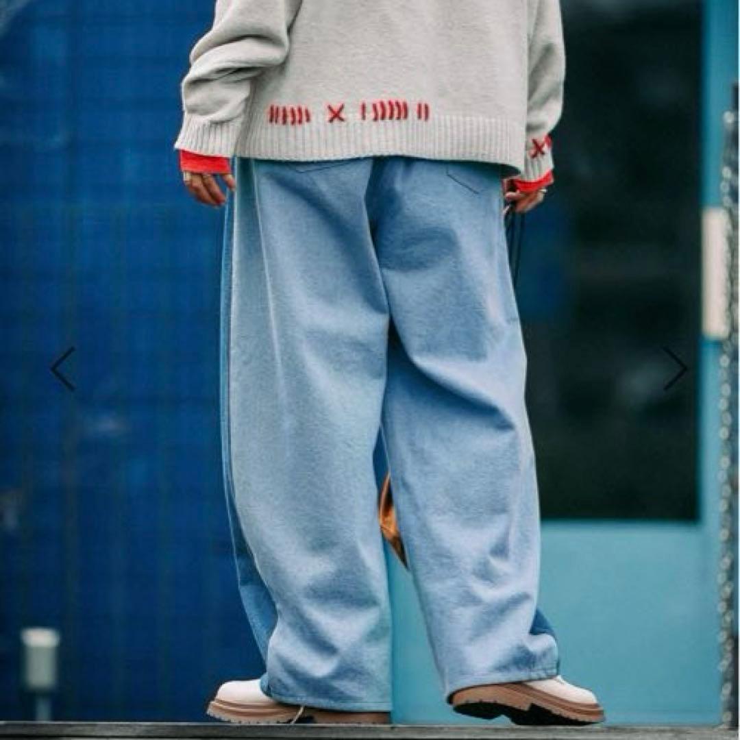 美品　[be with M] Misayoデニムパンツ ブルー　Ｌ