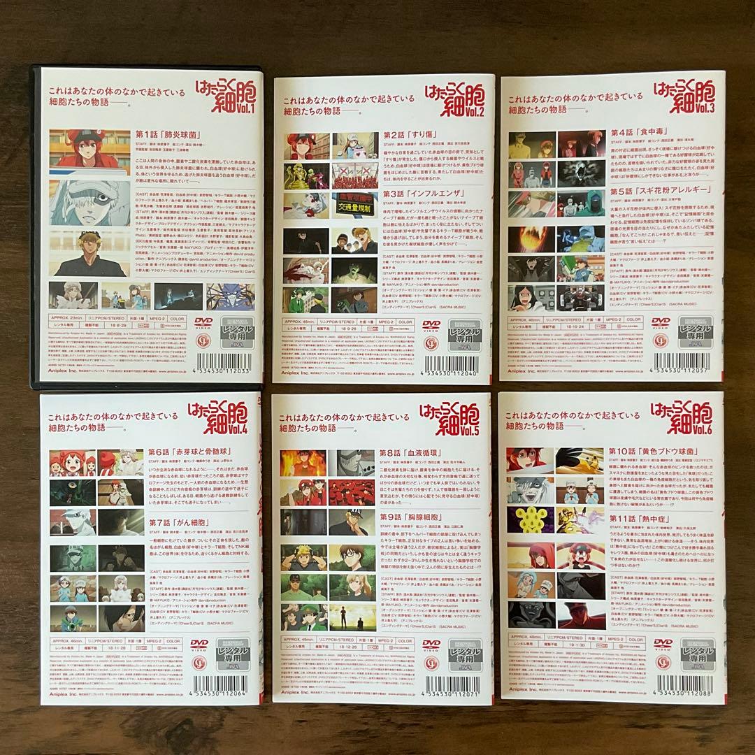 極美品『 はたらく細胞 全7巻 』 DVD 、完全生産限定版Blu-ray