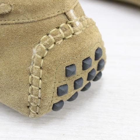 ◇HERMES ローファー モカシン コリエド ベージュ スエード ムートン