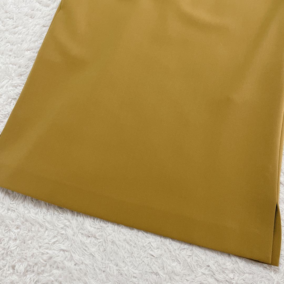ほぼ未使用✨ADORE 膝丈ワンピース　ラッフルスリーブ　マスタード 36