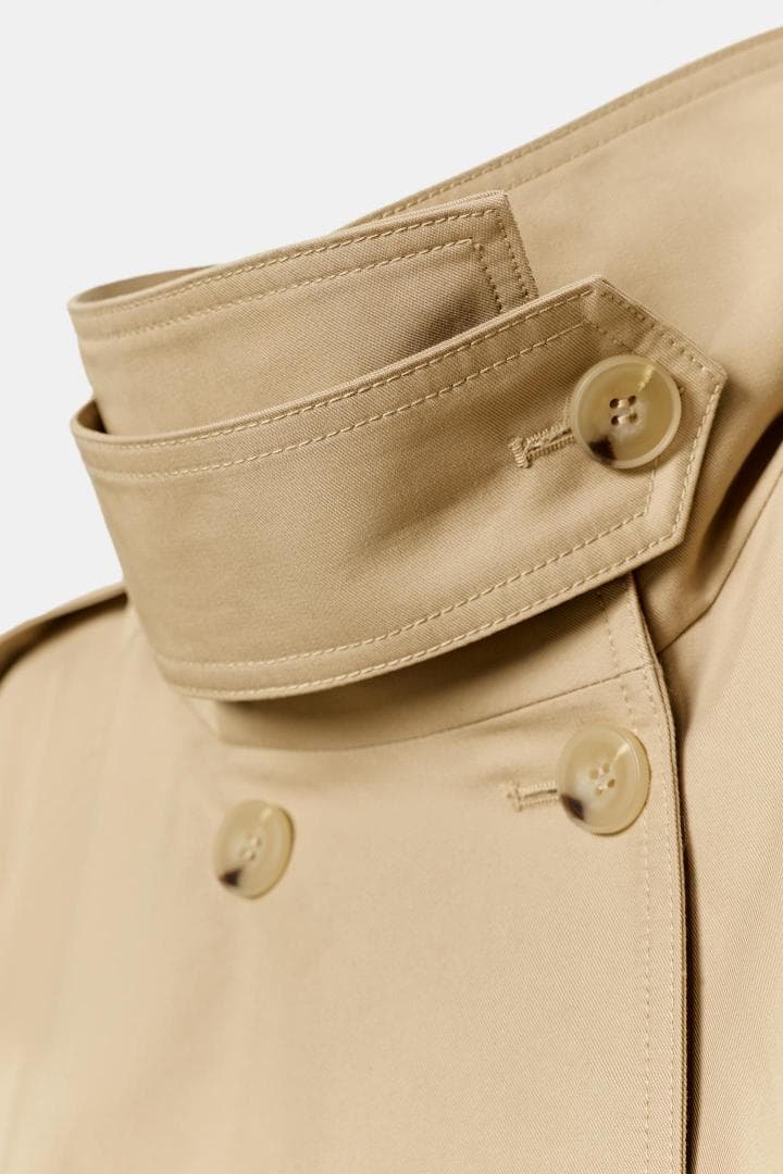 ZARA ショート丈ハイネックトレンチコートZW COLLECTION S
