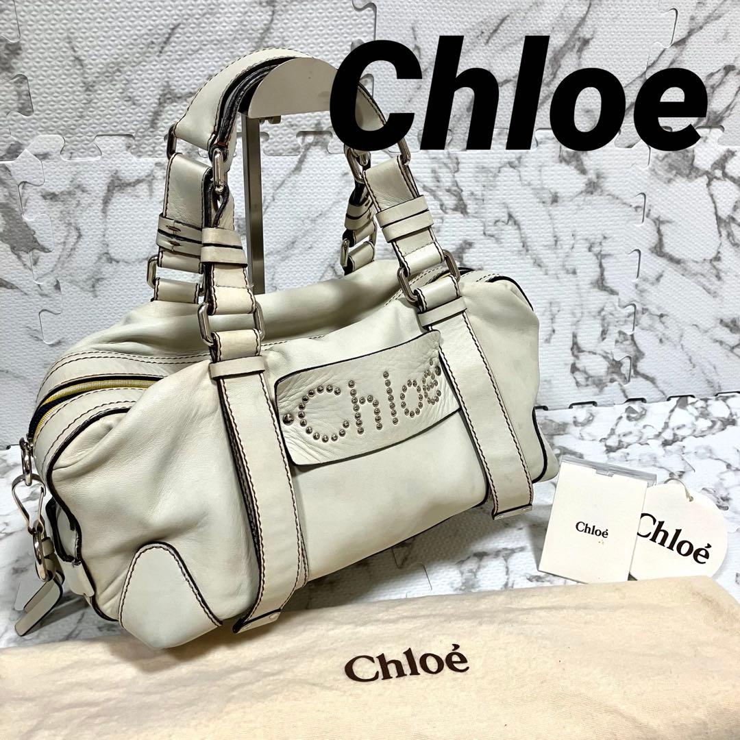 Chloe クロエ　ボストンバッグ　ミニボストン　パッツィー　ハンドバッグ　白