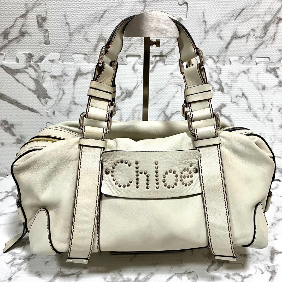 Chloe クロエ　ボストンバッグ　ミニボストン　パッツィー　ハンドバッグ　白
