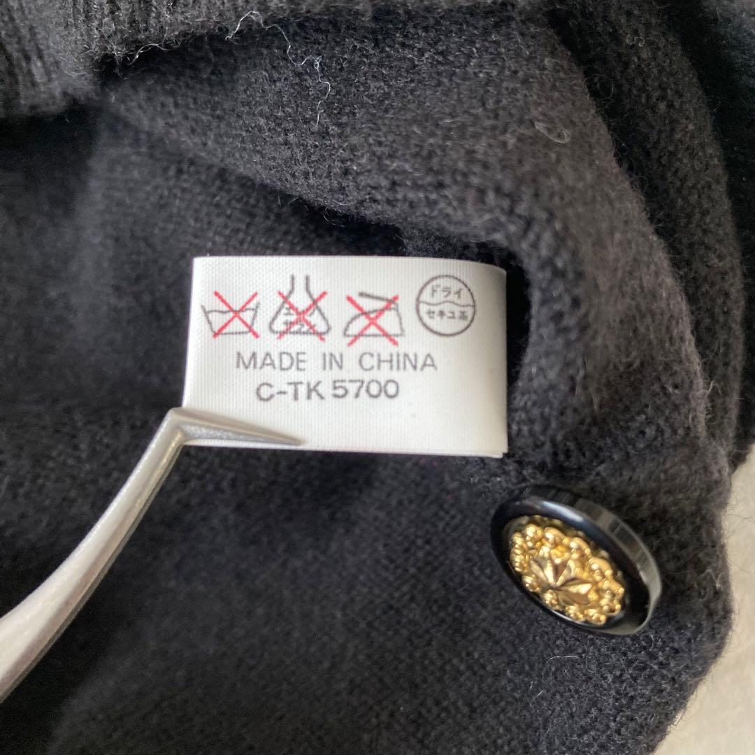タグ付き未使用品✨カシミヤ100% 金ボタン　長袖　カーディガン　Ｌサイズ