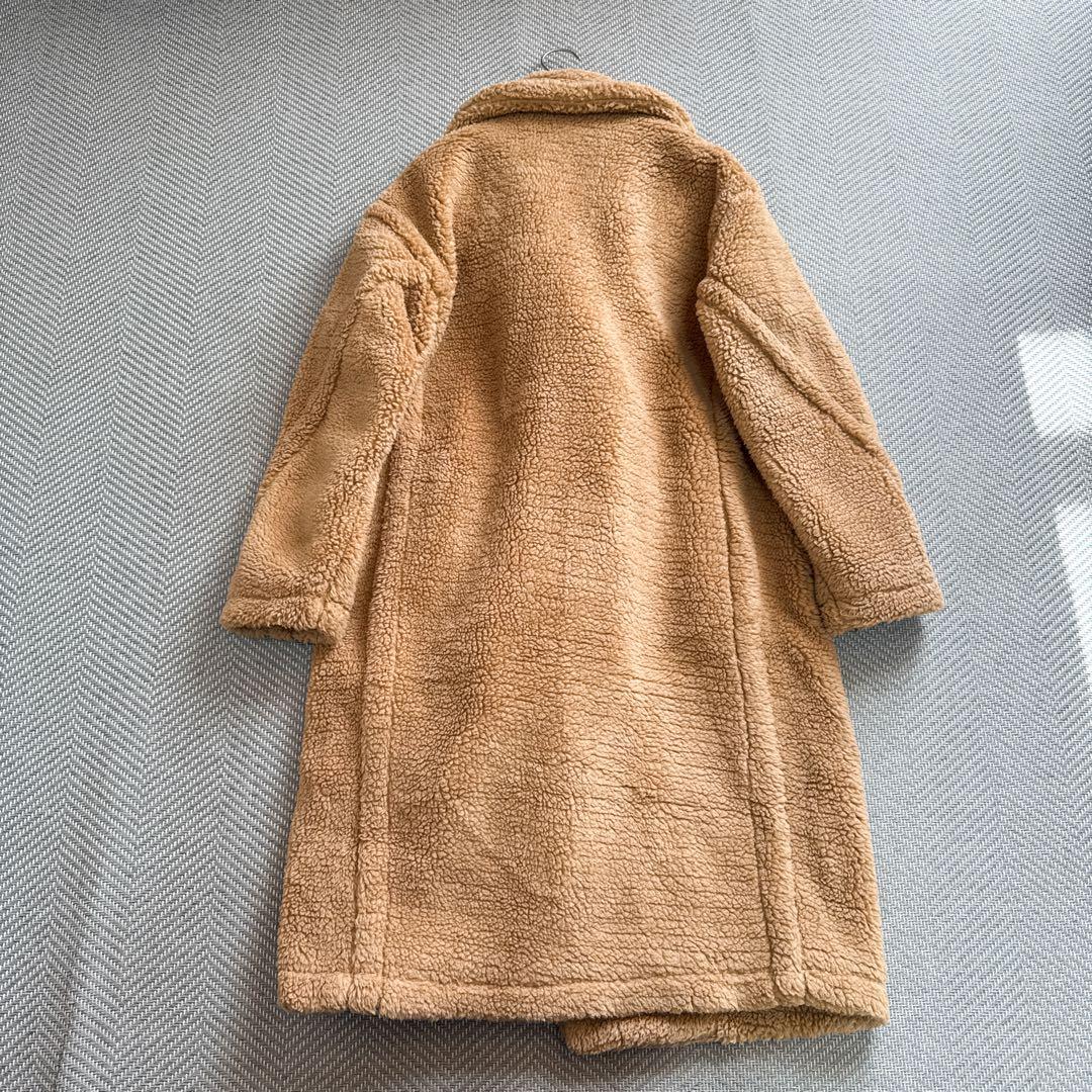 極美品 ZIAI テディベアコート 洗える ボアコート ロング キャメル M