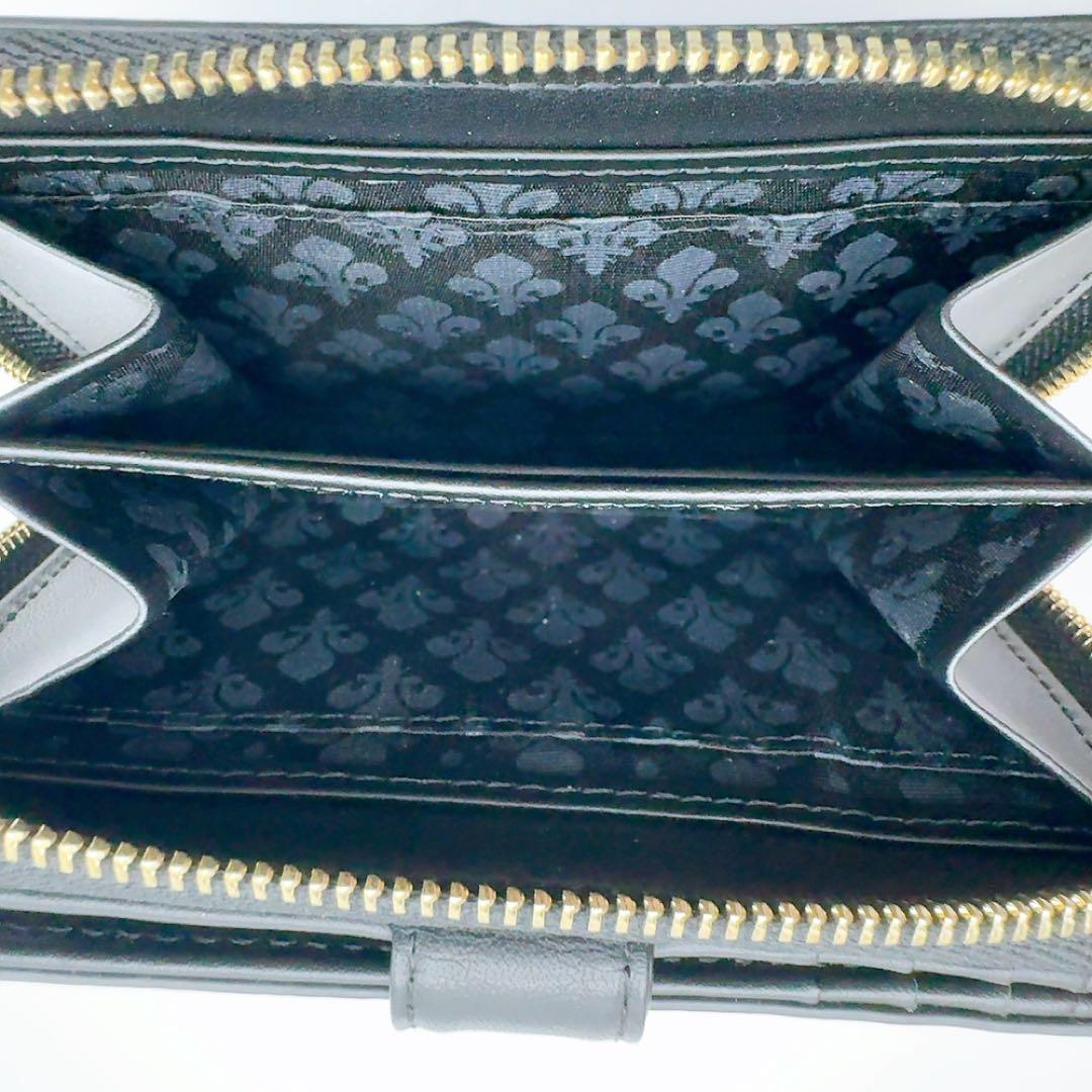PATRICK COX 二つ折り財布 ラウンドジップ ブロックレザー 黒 新品